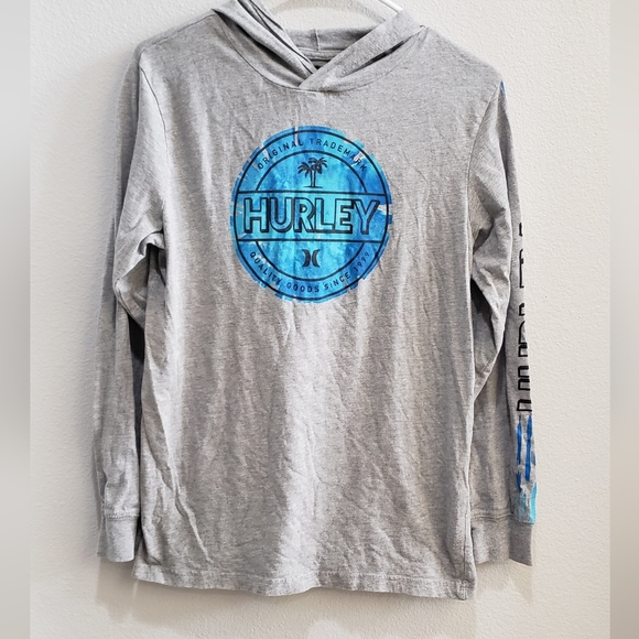 Hurley long sleeved lightweight hooded shirt kids size XL - Picture 1 of 4